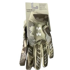 Under Armour Boy'sUA F9 Nitro Football Receiver Gloves Tan Camo Size Youth Large